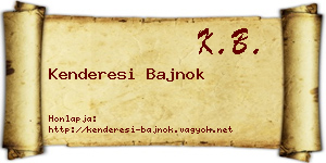 Kenderesi Bajnok névjegykártya